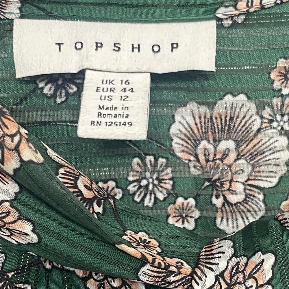 Topshop Floral Metallic Pinstripe Pussybow Blouse - Picture 5 of 7